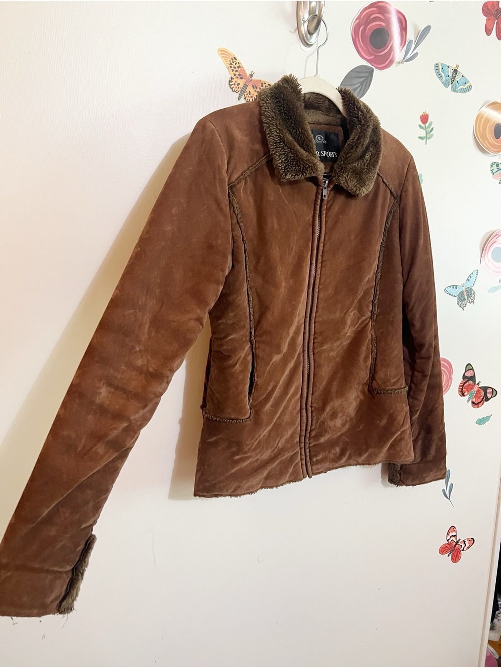 Vintage Brown Velvet Fur Lined Jacket Small - Picture 2 of 9